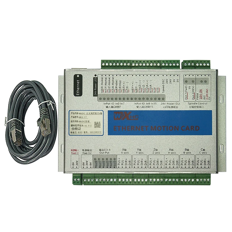 Ethernet 2MHz Mach3 CNC Motion Control Card Resume from Breakpoint for Lathes  Routers Lasers