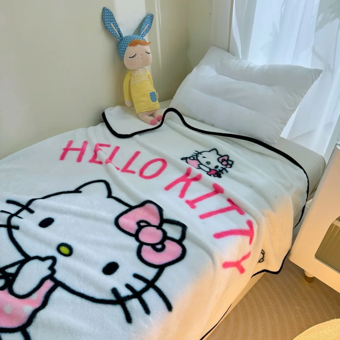 

Kawaii Hello Kitty Sanrios My Melody Cinnamoroll Kuromi Blanket 2024 New Cartoon Cute Printed Throw Blanket Office Nap Blanket