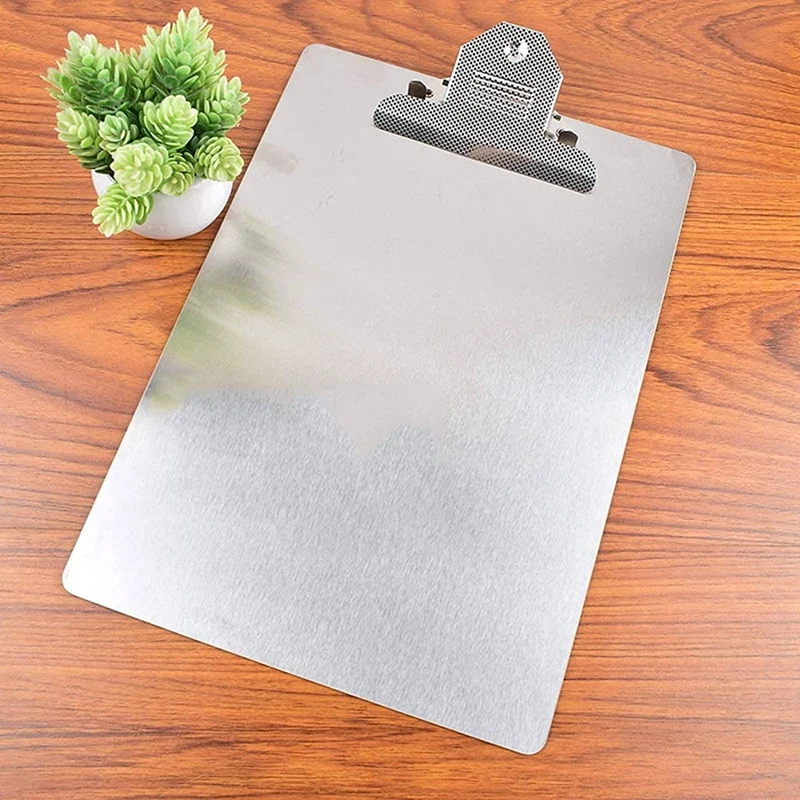 3x Bestand Map Metalen Klembord A4 Roestvrij Staal Clip Board Organizer Binder Bord Menu Spalk Voor Kantoor School Leren