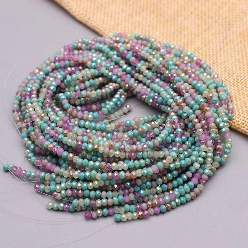 New color 2mm 162pcs/lot Crystal Rondelle Faceted Crystal Glass Beads Round Loose Spacer Beads for Jewelry Making DIY Necklace