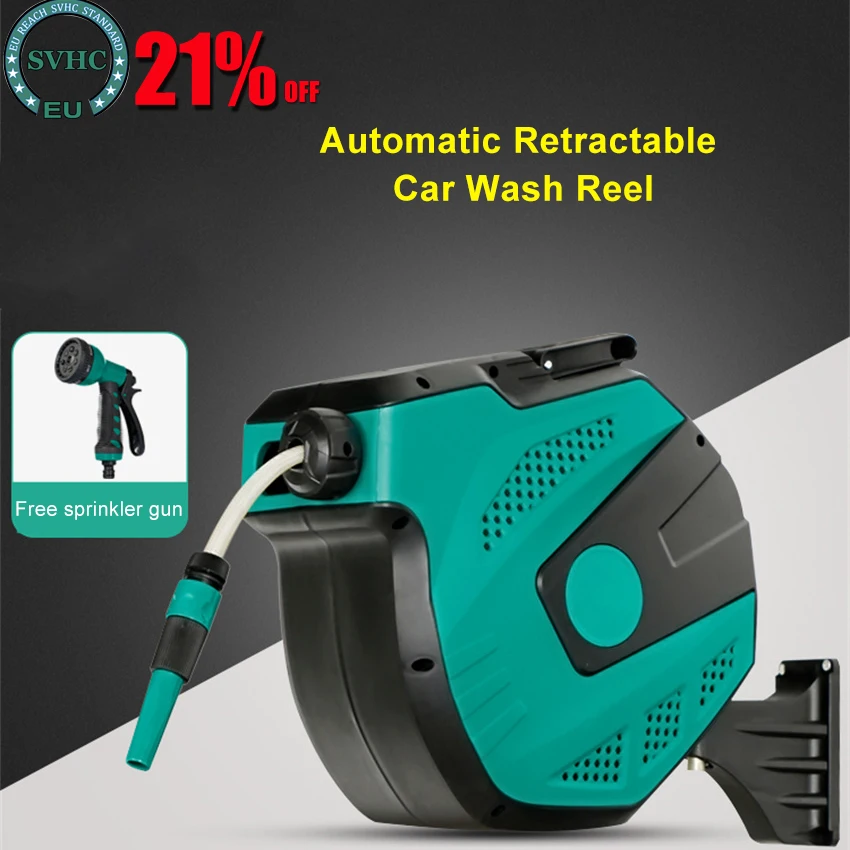 

Automatic Retractable Car Wash Reel Water Gun Water Pipe Car Villa Gardening Water Pipe Automatic Tube Water Drum Reel Set