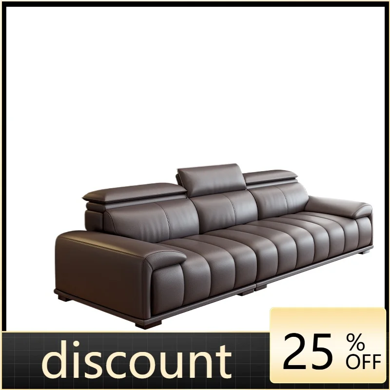 

LMM Sofa Leather Light Luxury Italian Leather Sofa Large Living Room Modern Simple Combination