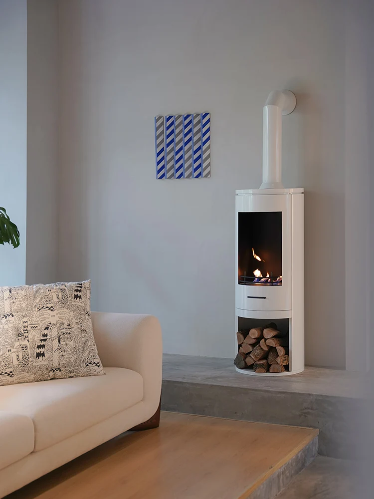 Bauhaus alcohol fireplace, real fire, wood villa independent heater, household white high-end stove