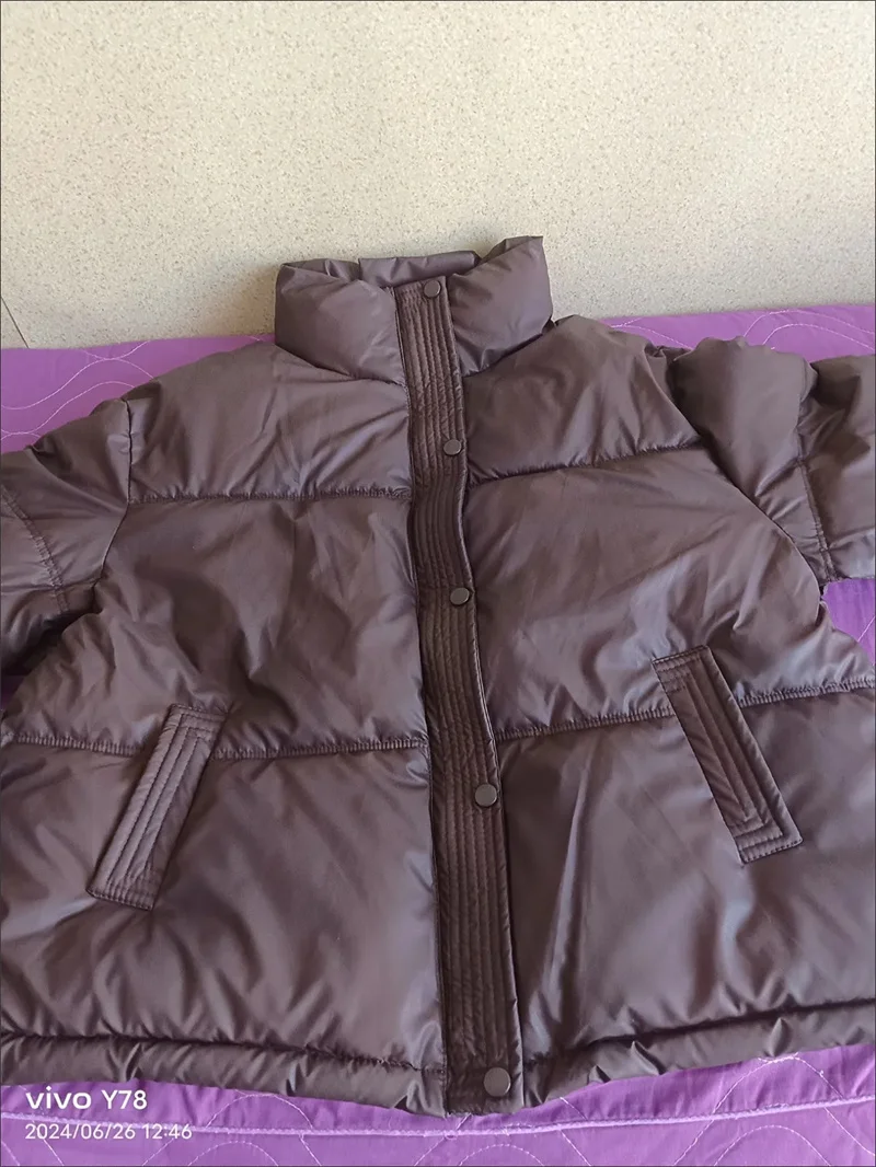 Winter Parkas Thick Bread Coat2026New Disposable PU Leather Down Cotton-Padded Jacket Women Short Warm Cotton Padded Coat Female