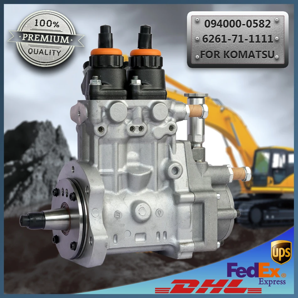 

High Quality Diesel Common Rail Fuel Pump 094000-0582 0940000582 6261-71-1111 for Komatsu Engine SAA6D140E Wheel Loader WA500-6