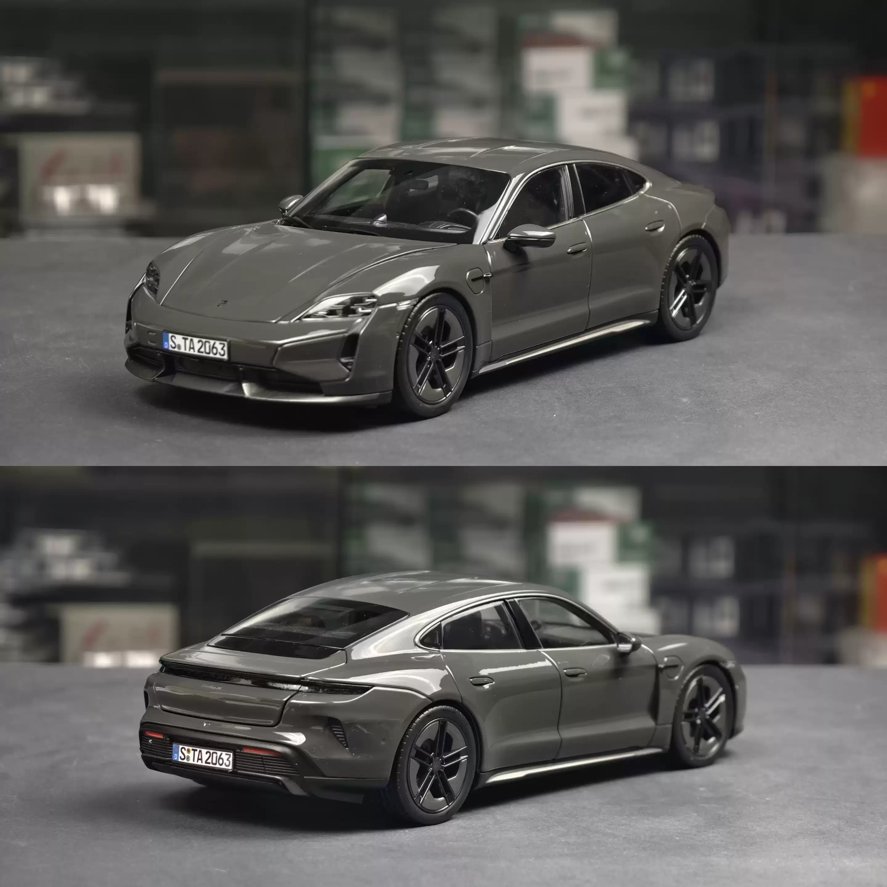 NOREV 1/18 Scale 2024 Porsche Taycan Turbo S Pure Electric Sports Car Authentic Diecast Alloy Model Collection Display Toys Gift