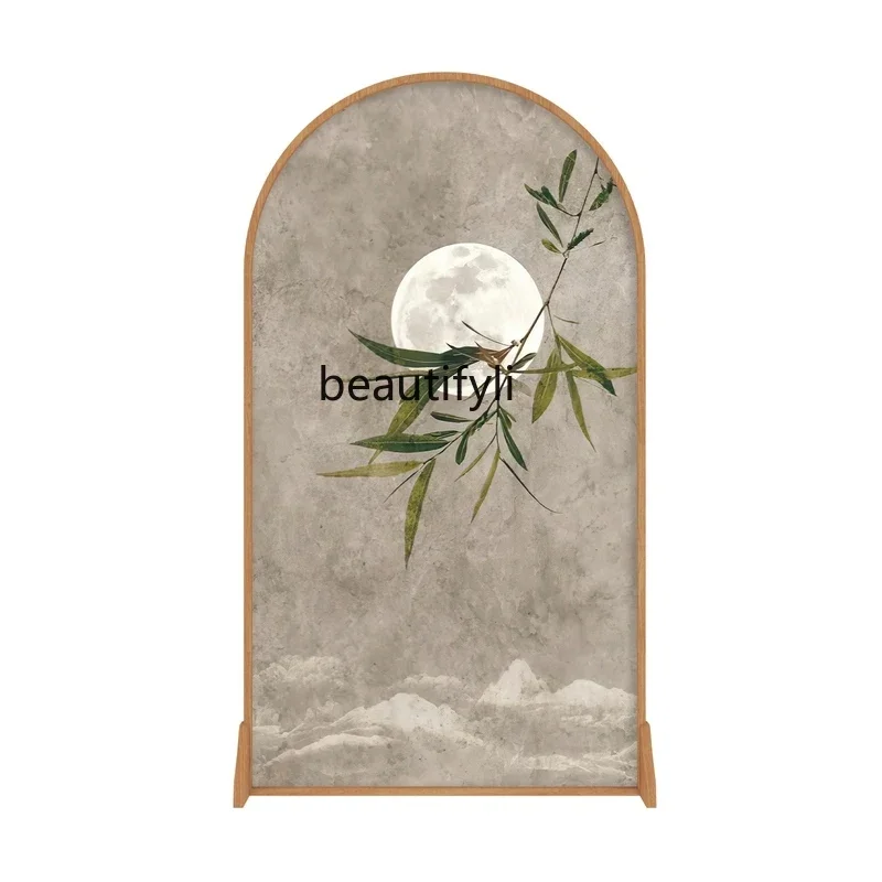 

New Chinese Zen Subareas Screens Modern Simple Hallway Household Blocking Wooden Seat Screen