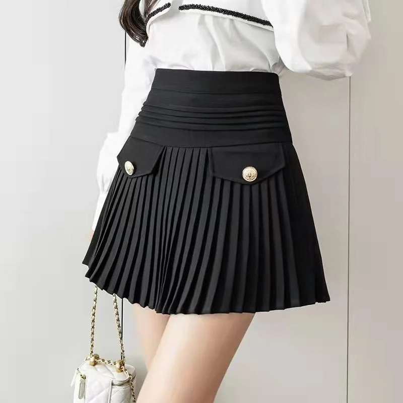 Korean Preppy Style Elegant White Pleated A Line Mini Skirts Women 2022 New Summer High Waist Slim Short Skirt Y2k Streetwear