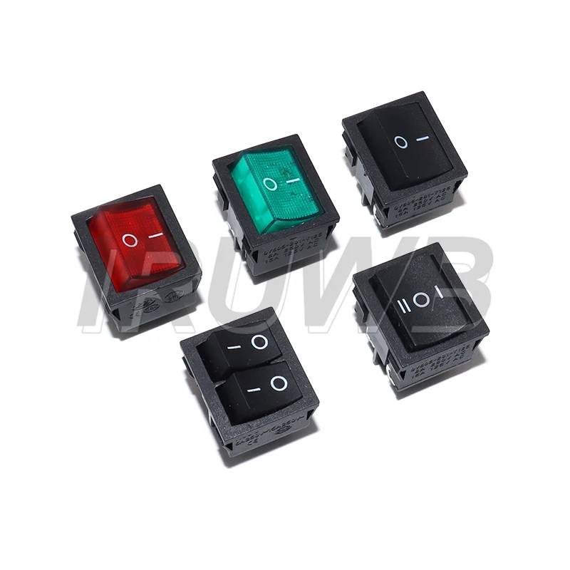 

1pcs 21x24mm 21 * 24mm KCD5 4Pin 6pin 2 Position 3 Position 15A / 250VAC Rock Switches Kit on-off on-off-on