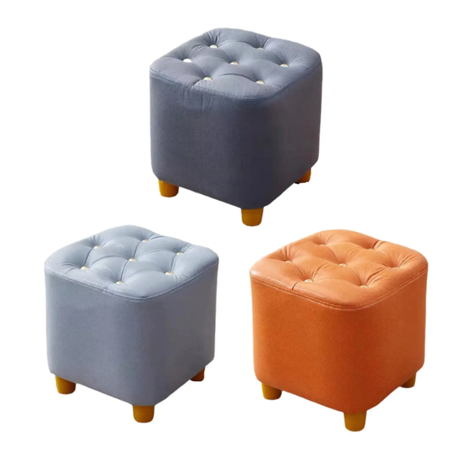 

Small Footstool Trendy Soft Sturdy Stable Anti Slip Furniture Padded Seat Footrest for Couch Home Bedroom Apartment Doorway