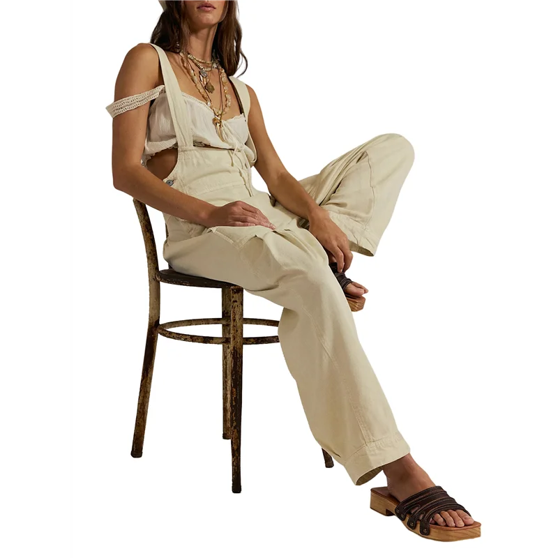 

ABP-Женский свободный повседневный джинсовый комбинезон без рукавов с регулируемыми карманами