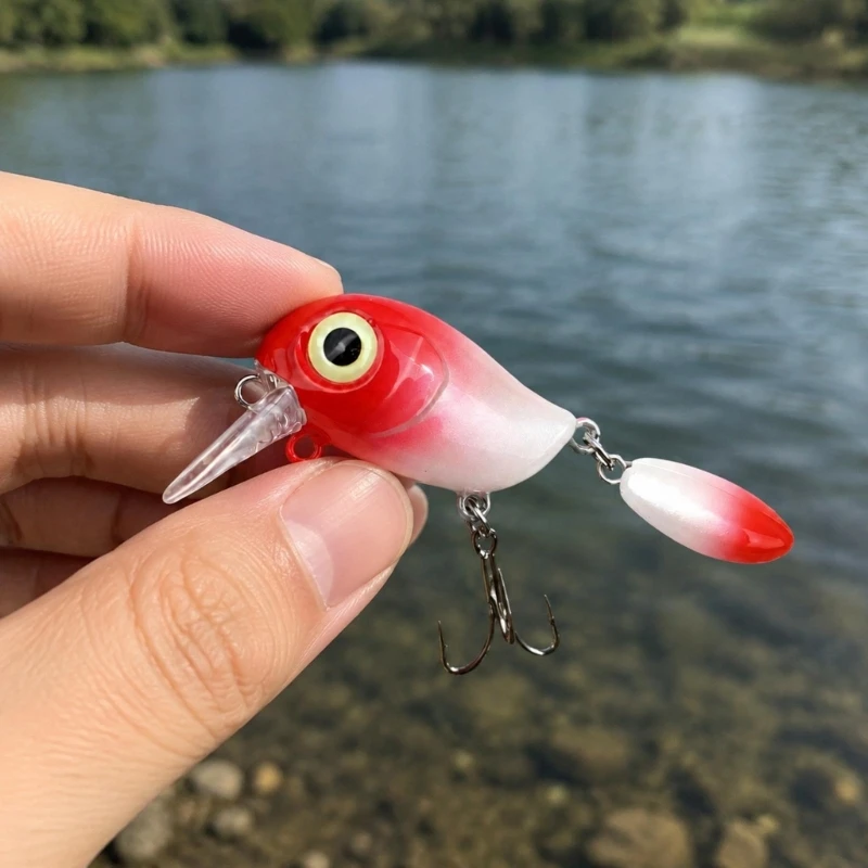 Q84C ABS Floating Crankbait Fishing Tackle with Front Diving Lip and Articulated Tail Blade for Listed Predatory Fish Species