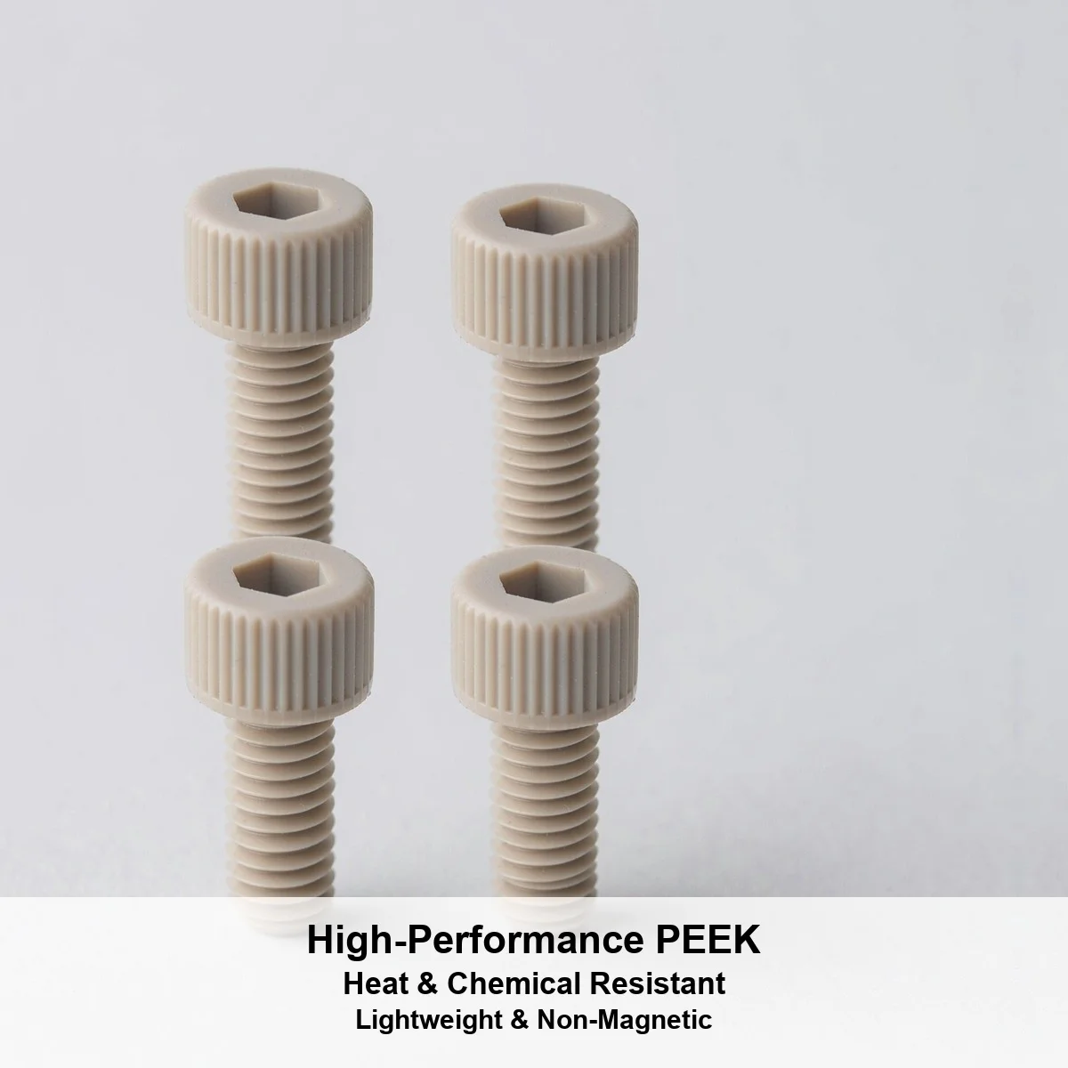 2/5Pcs M2 M2.5 M3 M4 M5 M6 DIN912 PEEK High-strength-temperature Resistant Hexagon Hex Socket Knurled Cap Head Allen Screw Bolt