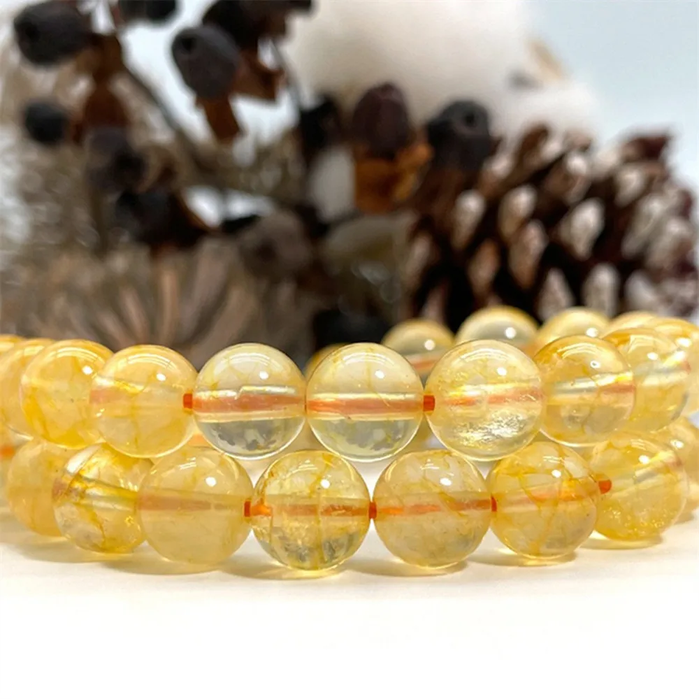 

Natural Yellow Crystal Beads for Jewelry Making DIY Necklace Bracelet 6 8 10mm Energy Crystallize Beading Crimp&End Accessories