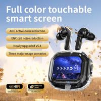 True Wireless Earbuds Bluetooth 5.4 Earphones ANC Noise Reduction Stereo Bass HD Mic Gamer Headset with LED Touch Screen Control