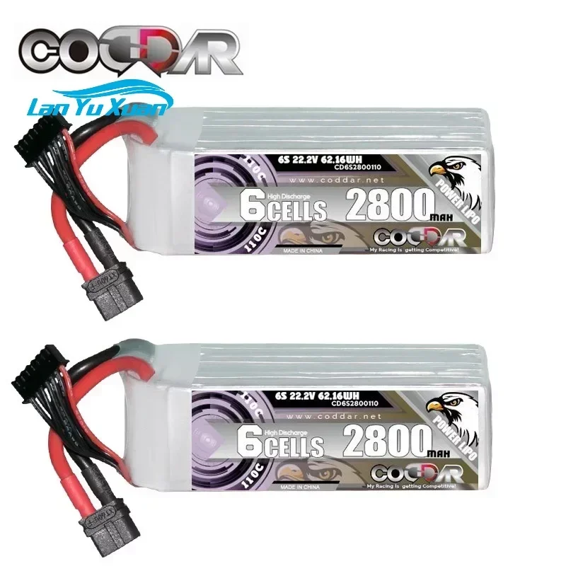 

CODDAR 2800 мАч 6S 22,2 В Lipo Батарея 110C с разъемом XT60 FPV Power для рамы RC Вертолет Самолет Автомобильные аксессуары