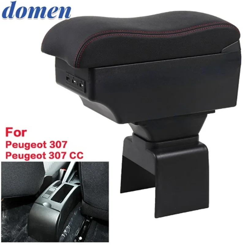 

For Peugeot 307 armrest box For Peugeot 307 CC car armrest box Additional storage box USB telescopic Car armrest box modificatio