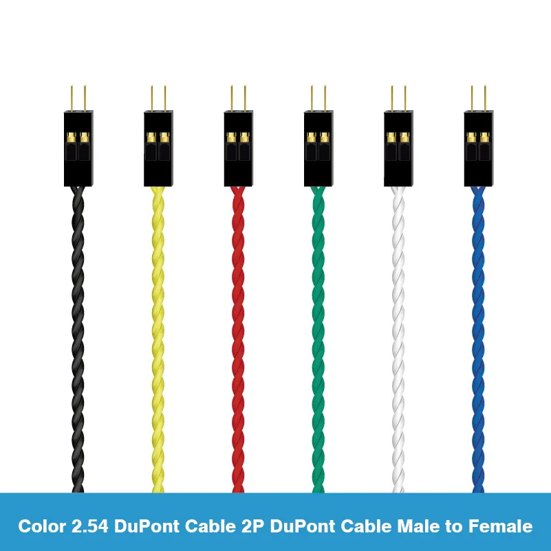 2-pinowy przedłużacz linii DuPont o rozstawie 2,54 mm męski na żeński kabel LED do ponownego uruchamiania płyty głównej 30 cm/50 cm do elektroniki