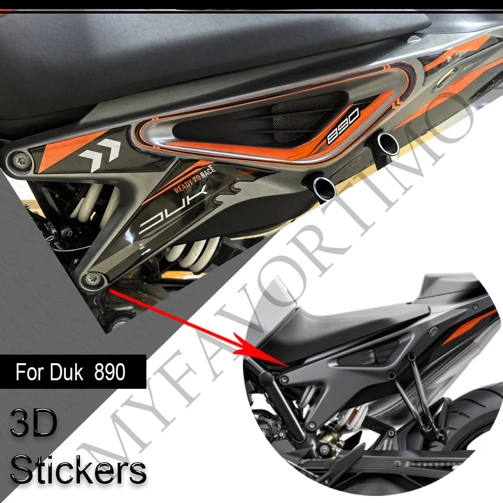 

For 890 Duk Motorcycle Fairing Fender Protector Tank Pad Side Grips Gas Fuel Oil Kit Knee Stickers Decals 2021 2022 2023 2024