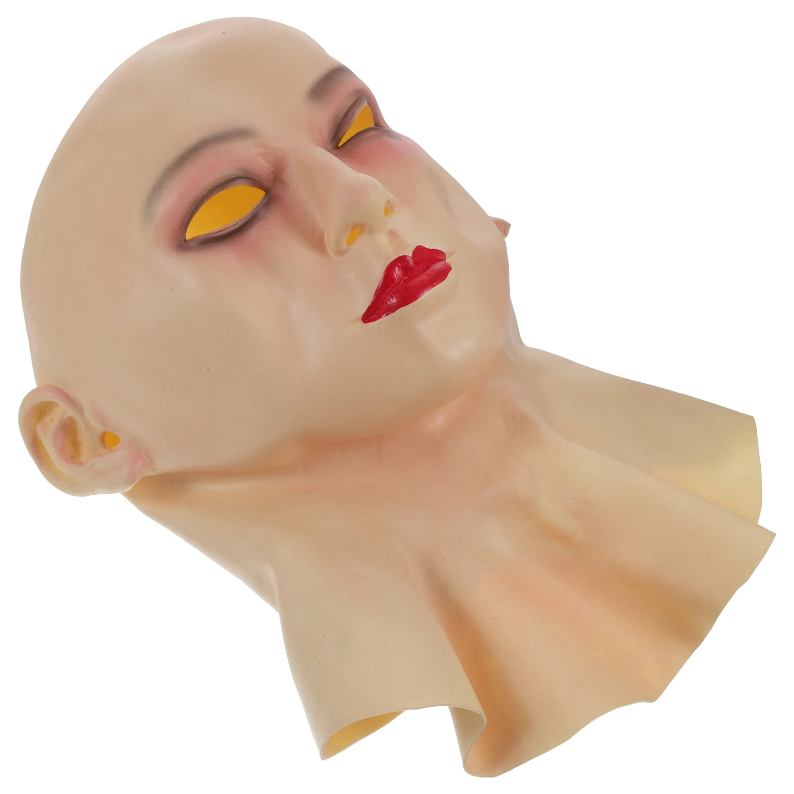 

Латексная лысая маска красоты, безволосная женская маска ужасов, карнавальный костюм, вечерние костюмы на Хэллоуин, розыгрыш, лысая маска для лица, костюм с головой