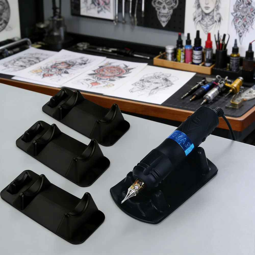 Silicone Tattoo Pen Stand Anti-Slip Tattoo Pen Machine Holder Tattoo Pen Display Support Rack for Body Tattoo Accessories