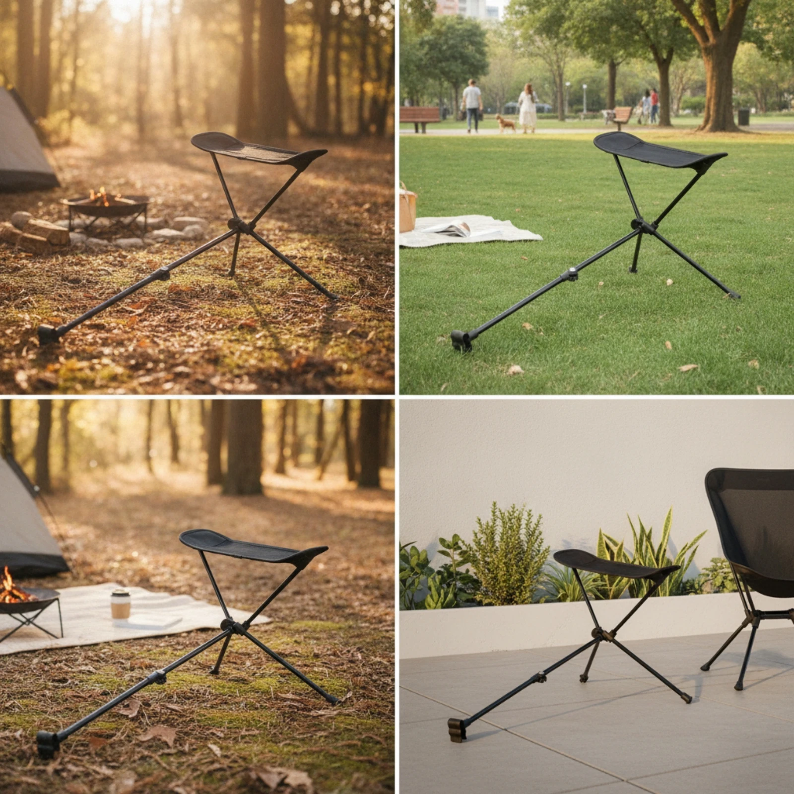 Telescopic Footrest Portable Leg Rest Outdoor Foot Stool Freestanding Footstool Stable for Campers, Camping, Fishing