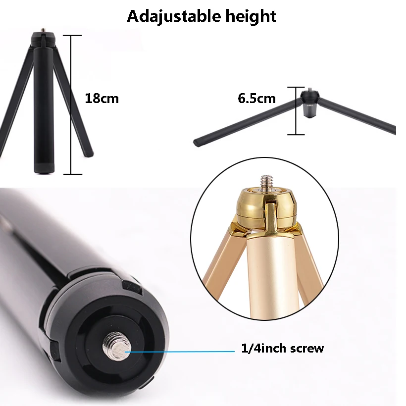 حامل تركيب أنبوبي بمقبض من سبائك الألومنيوم ، حامل عصا سيلفي أحادي البلورات ، حامل ثلاثي القوائم صغير لبطل Gopro ، DJI ، OSMO ، كاميرات SJcam