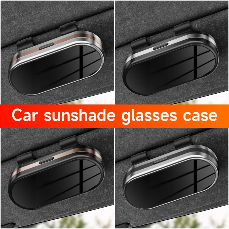 Car Sun Visor Sunglasses Storage Box One Touch Open Glasses Case Accessories For Ford ST Line Puma Kuga Escape Explorer Focus