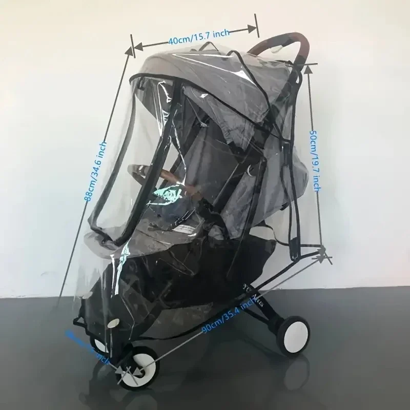 large Universal Stroller Rain Cover Baby Car Weather Wind Sun Shield Transparent BreathableTrolley Umbrella Raincoat Accessories