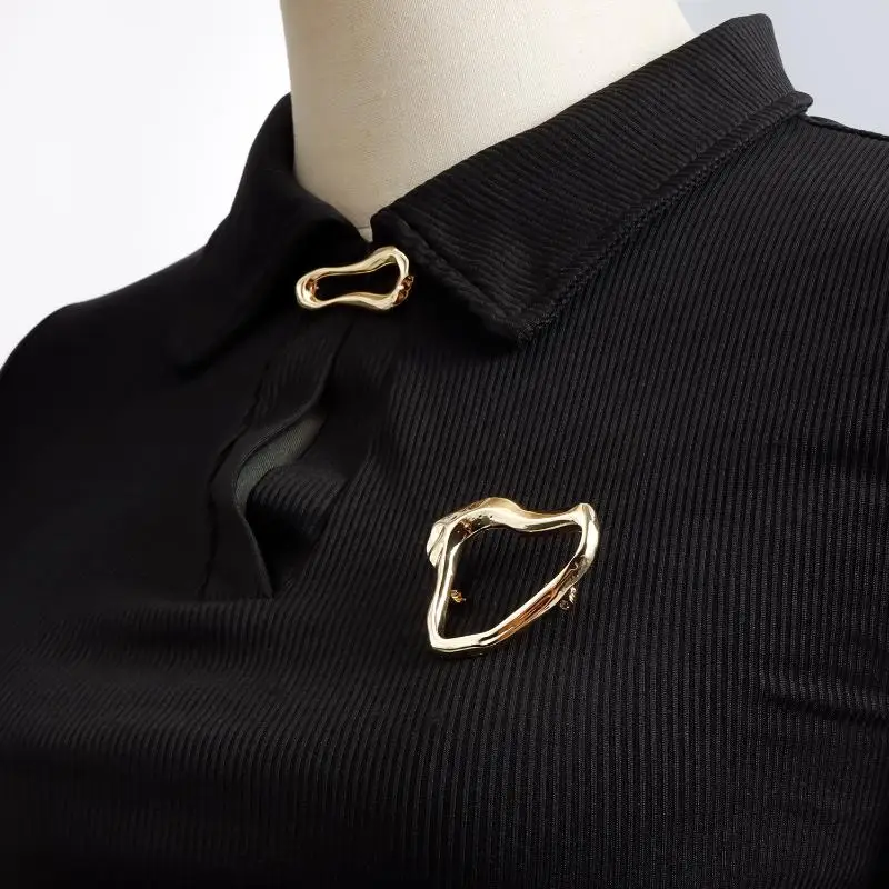 Geometric Irregular Brooches Exquisite Heart Waist Cinch Pins For Women Men Vintage Casual Versatile Fixed Clothing Accessories