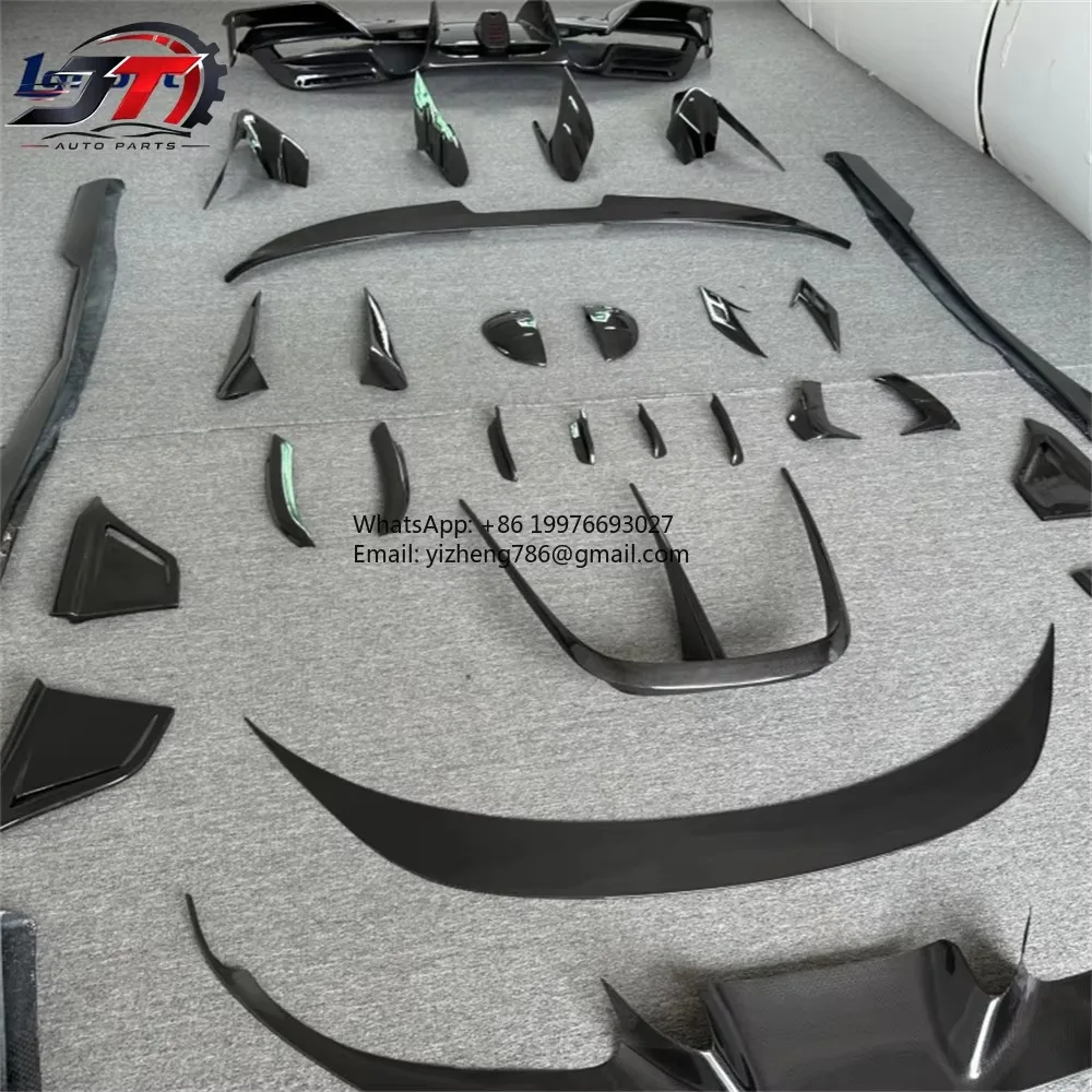 Front Bumper Lip Rear Diffuser Side Skirt Spoiler for for ferrari F8 Modified M-style Carbon Fiber Small Surround Kit