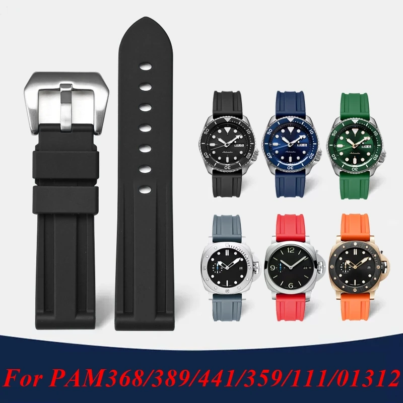 20/22/24/26mm Watch Strap Silicone Rubber Band Quick Release Spring Universal Bracelet For Panerai Luminor Due Submersible PAM