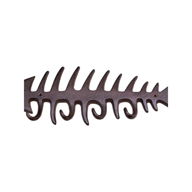 Iron fishbone modeling hook wall hook garden courtyard outdoor decoration personalized groceries European country