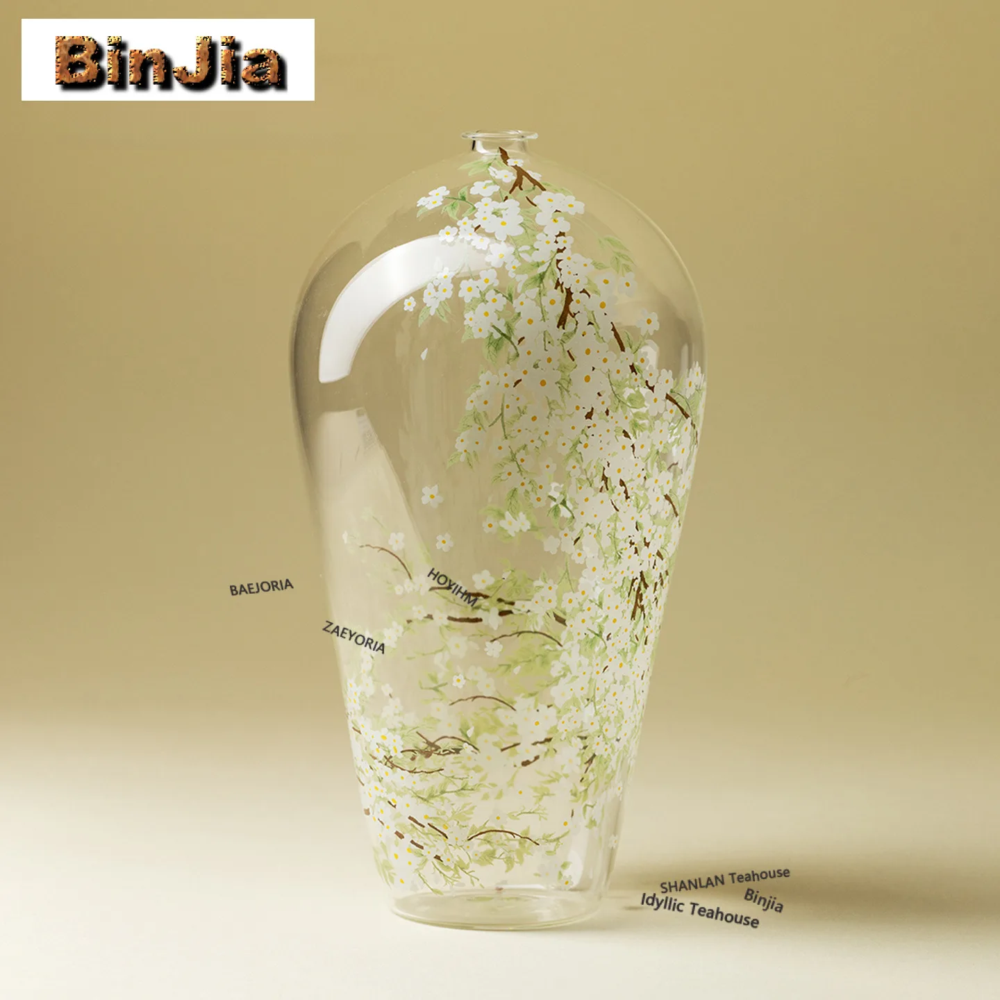 Pear Catkins Glass Vase Japanese Flower Insert Flower Basket Room Decor Plant Pot Household Flowerpot Drinkware Craft Gfits