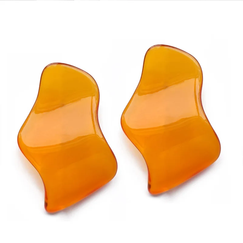 Trendy Exaggerated Jewelry Geometric Coffee Colored Earrings with Wave Bending and Simple Resin Acrylic Earrings Vintage Jewelry