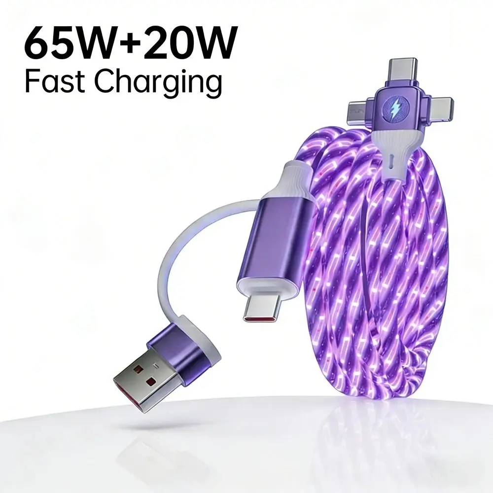 High-Speed PVC Fast Charging Cable 3 In 2 Design Fast Charging USB Type C Charger Cable Multiple USB C Charging Wire Office