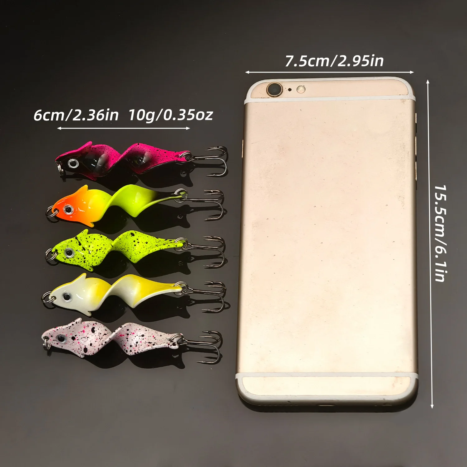 ANFS 5pcs Metal Fishing Lure,Spoons Trout Mega Twist,Fishing Bait,Trout Fishing Spoon Set Trout Bait,Trout Blinker Fishing Trout view 6