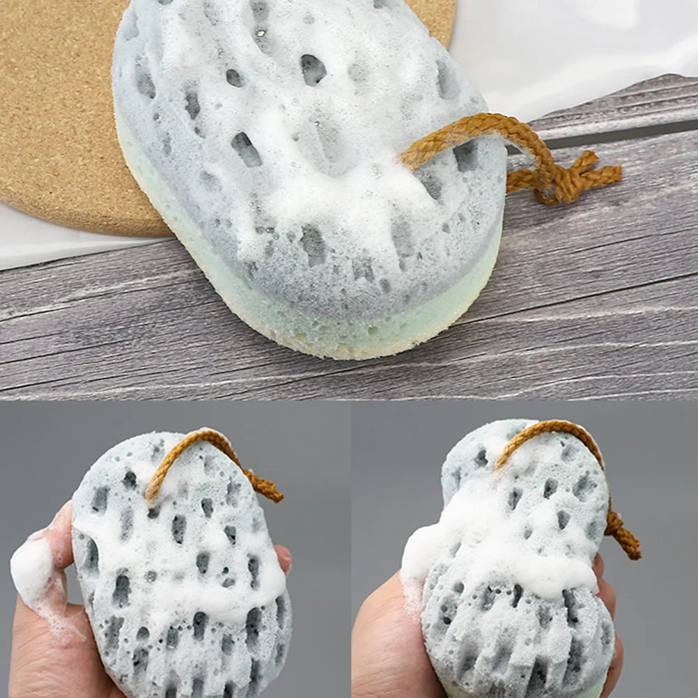 2PCS Bath Sponge Exfoliator Skin-Friendly Shower Sponges Scrubbers Bathing Tools for Bathroom