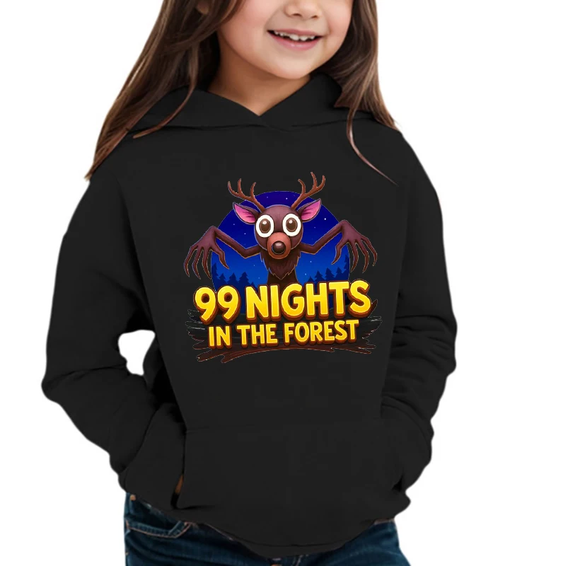 99 Night in The Forest Kids Hoodie Cartoon Hooded Sweatshirt for Boys Girls Long Sleeve Pullover Children Comfortable Sweatshirt