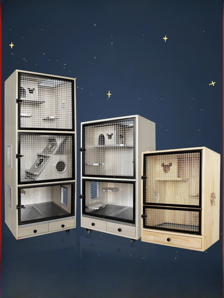 Solid Wood Dragon Cat Cabinet, Honey Bag, Flying Squirrel Villa, Rabbit Hamster Cage, Solid Wood Breeding Box