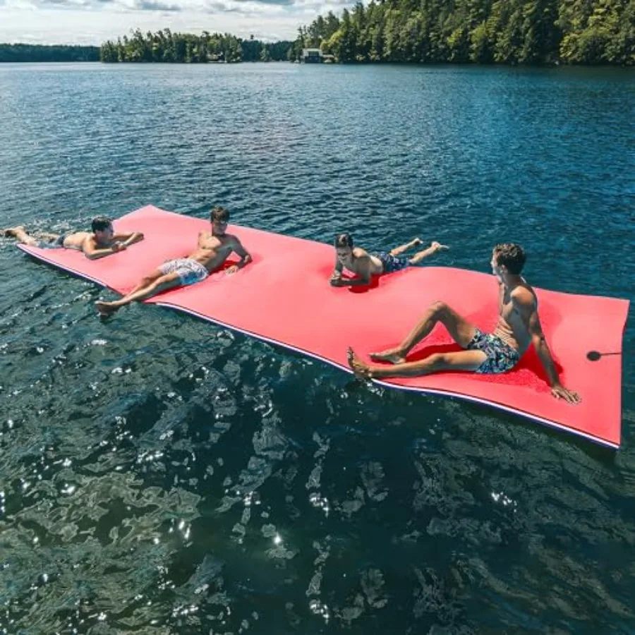 Oversized Lily Pad Floating Mat for ocean beach river pool recreation and relaxing 3-layer PVC green extra-thick buoyant design