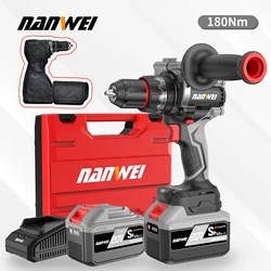 NANWEI  rechargeable brushless impact drill 20v 13mm ice drill fishing tool 1/2 metal chuck