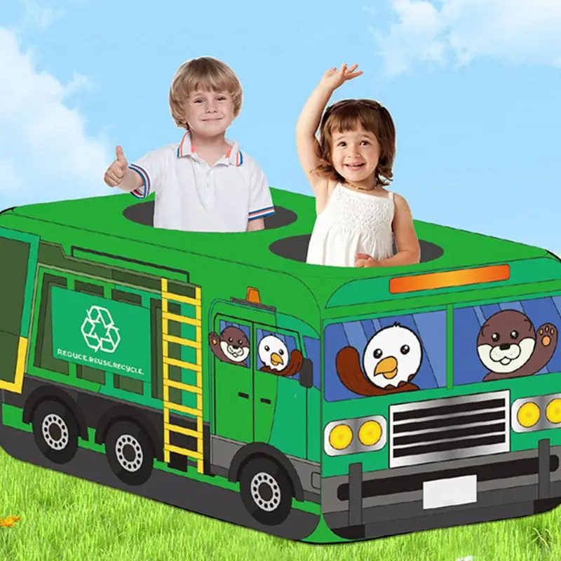 Tente pliable à thème voiture pour enfants, tentes de jeu créatives pour tout-petits, maison de jeu intérieure, tente à thème bus