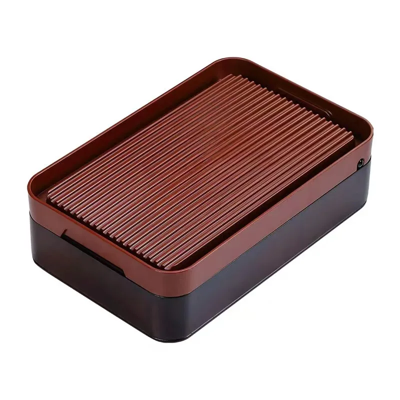 Multifunctional Bamboo Tea Tray Drainage Tea Set Storage Box Living Room Family Kung Fu Tea Set Drawer Type Tea Distribution Box