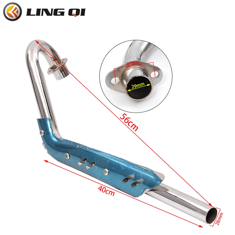 LINGQI Universal Modified Dirt Pit Bike Muffler Exhaust Pipe Full System Fit for Motorcycle ATV Metal Slip-on Muffler Baffle