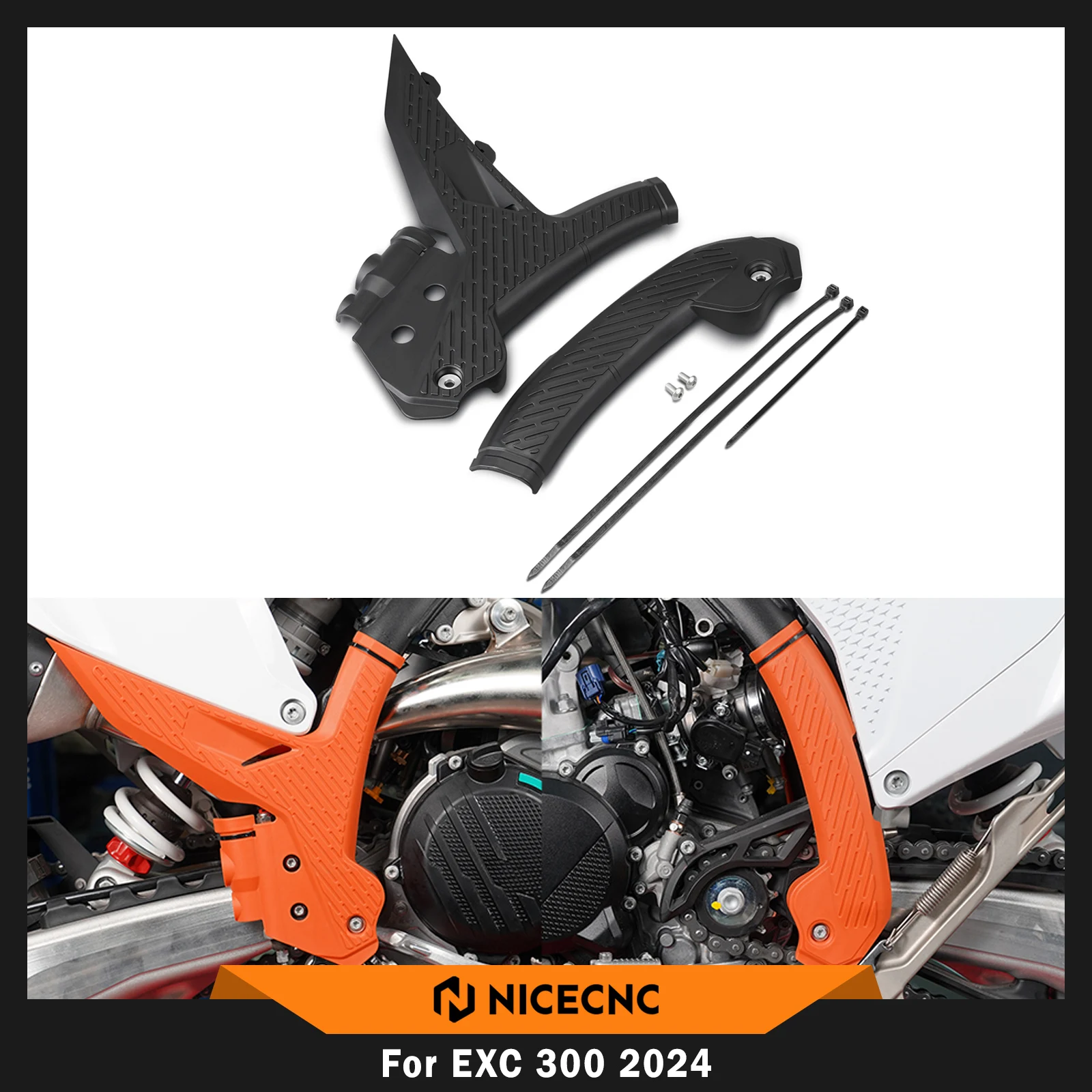 

NICECNC For KTM EXC 300 EXCF 350 EXCF 450 XCW 300 2024-2025 SX 125 SXF 250 SXF 450 XC XCF 2023-2025 Frame Guards Protection