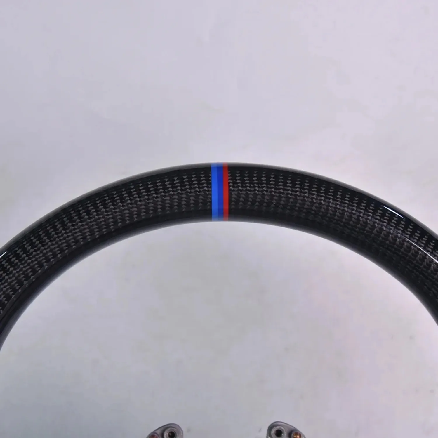 Direct Fit Modified Steering Wheel with Gloss Carbon Fiber & Breathable Perforated Leather, Replacement Interior Steering Part for BMW F10 Series