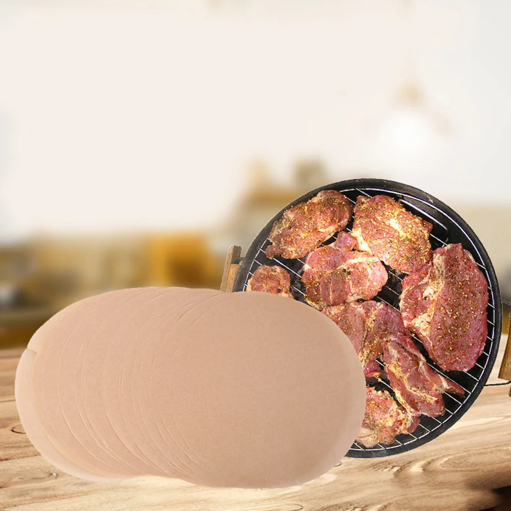 

100Pcs 8 Inch Round Parchment Paper Double-Sided Waterproof Oil Absorption Baking Liners Ideal for Steaming Cooking Bbq Paper
