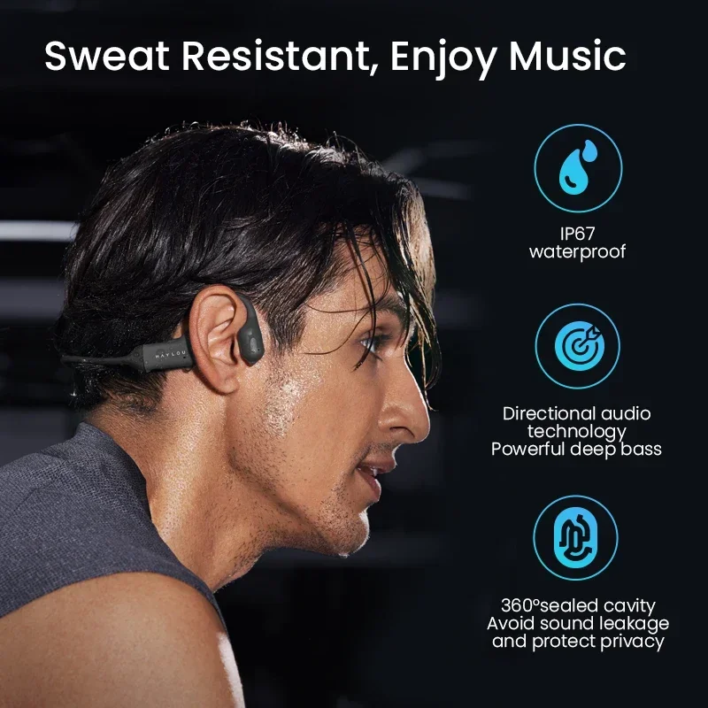 Bone Conduction Earphone Haylou PurFree BC01 Sports Headset Bluetooth 5.2 Wireless Headphones IP67 Waterproof For Xiaomi Phone