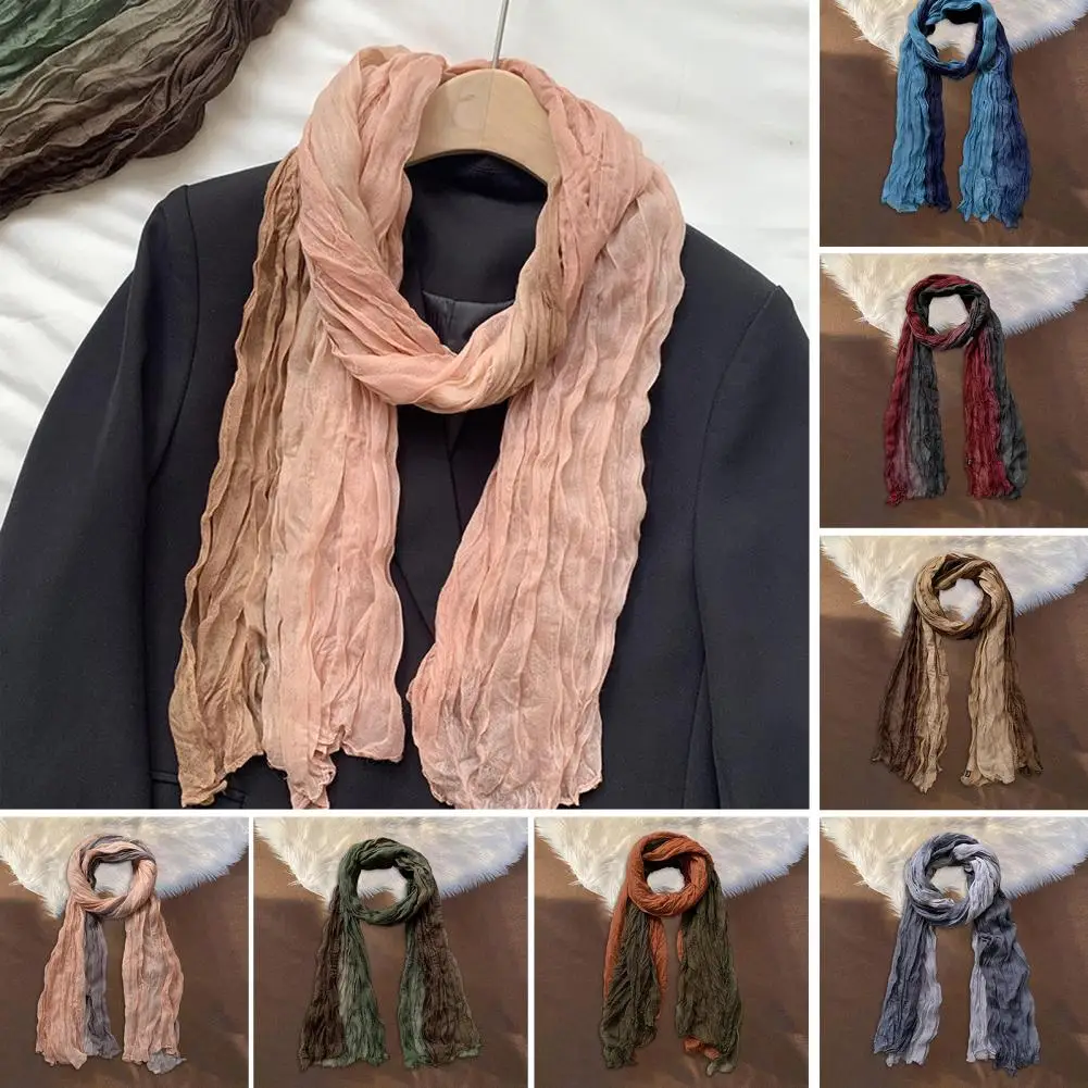 الرجال التدرج وشاح نغمتين مطوي وشاح أنيق نغمتين التدرج مطوي وشاح للنساء أنيق الرقبة للطقس للنساء